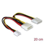 Delock Power Cable Molex 4pin male to Molex 4 pin female + 4 pin Floppy