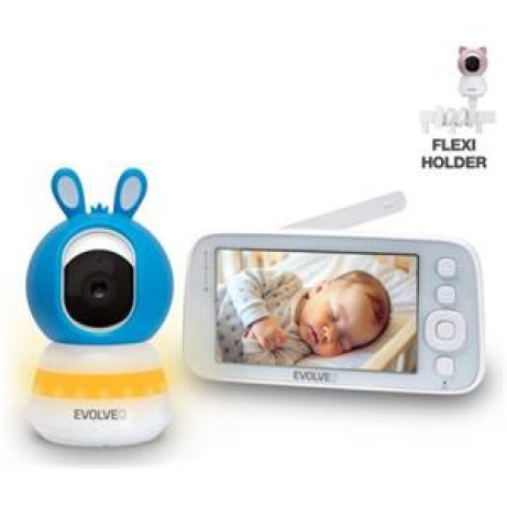 EVOLVEO Baby Monitor N5 - Set videochůvičky s 360° dohledem, obousměrnou komunikací a ukolébavkami, modrá