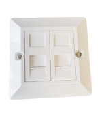 Neosazená zásuvka na omítku pro 2 keystone protiprachová