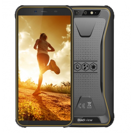 iGET Blackview GBV5500 Pro Yellow odolný telefon, 5,5" HD, 3GB+16GB, DualSIM, 4G, 4400mAh, NFC
