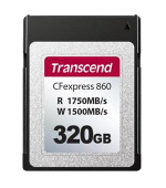 Transcend 320GB CFexpress 860 NVMe PCIe Gen3 x2 (Type B) paměťová karta, 1750MB/s R, 1500MB/s W