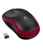 Logitech M185 nano/Kancelářská/Optická/1 000 DPI/Bezdrátová USB/Červená