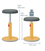 Leitz Ergo Cosy ergonomická balanční židle, žlutá