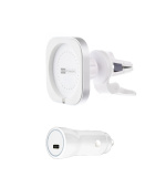 ER POWER CAR VENT MOUNT držák pro MagSafe nabíječku + 20W autonabíječka - bílá