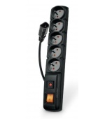 Acar F5 5m kabel, 5 zásuvek, přepěťová ochrana, černý