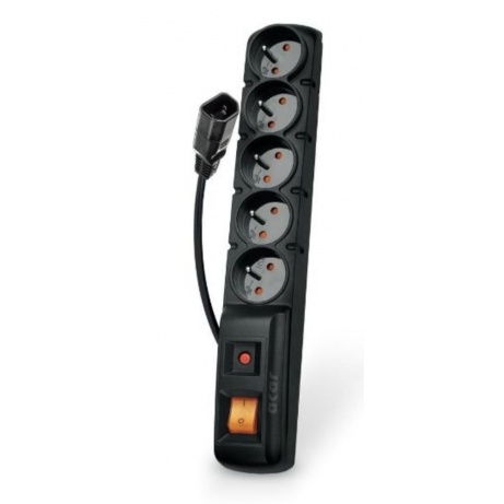 Acar F5 5m kabel, 5 zásuvek, přepěťová ochrana, černý