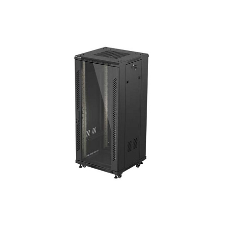 LANBERG 19" VOLNĚ STOJÍCÍ RACKOVÁ SKŘÍŇ 27U/600X600 (FLAT PACK) S PROSKLENÝMI DVEŘMI ČERNÁ