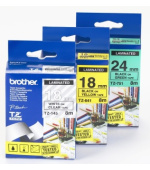 Brother - TZe-145,  průsvitná / bílá (18mm, laminovaná)