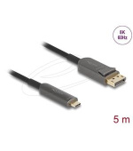 Delock Aktivní optický kabel USB Type-C™ na DisplayPort 8K, 60 Hz, 40 Gbps, 5 m, černý