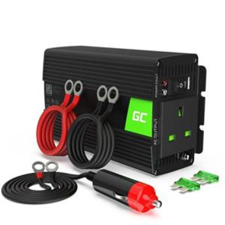 Green Cell Měnič napájení Power Inverter do auta UK verze 24V na 230V 300W / 600W s USB
