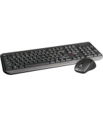 C-TECH klávesnice WLKMC-01, bezdrátový combo set s myší, černý, USB, CZ/SK