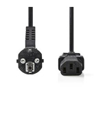 Nedis CEGB10000BK20 - Napájecí Kabel | Úhlová zástrčka Schuko - IEC-320-C13 | 2 m | Černá barva