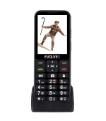 EVOLVEO EasyPhone LT, mobilní telefon pro seniory s nabíjecím stojánkem (černá barva)