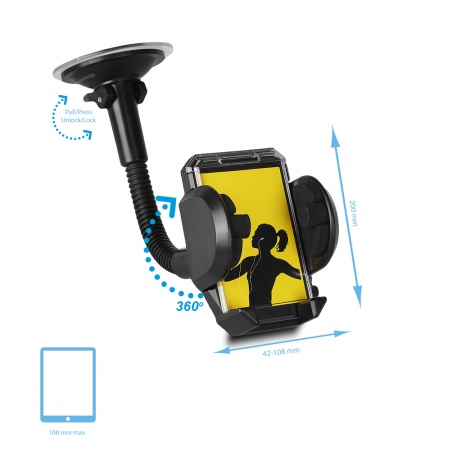 WE Univerzální držák do auta GSM/GPS ohebný přísavka