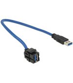 Delock Keystone module USB 3.0 A samice > USB 3.0 A samec 250° s kabelem