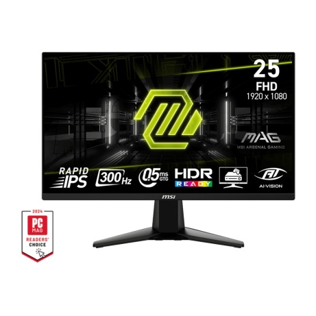 MSI MAG/255XF/24,5"/IPS/FHD/300Hz/0,5ms/Černá/3R