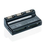 CONNECT IT USB COMBO hub 3 porty + čtečka karet BOOT černé