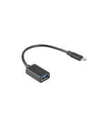 LANBERG USB Micro (M) 2.0 na USB-A(F) adaptér kabel 15CM černý OTG