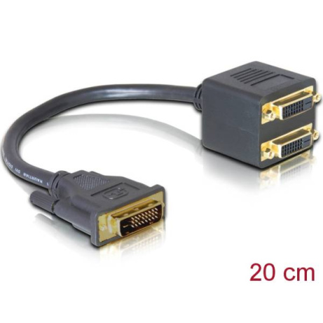 Delock adaptér DVI 25 samec > 2x DVI 25 samice