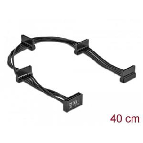 Delock Napájecí kabel SATA 15 pin samec > 4 x SATA 15 pin samice 40 cm černý