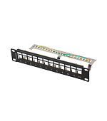 LANBERG PATCH PANEL 12 PORTŮ 1U 19" FTP PRO MODULY KEYSTONE ČERNÝ V2