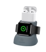 USAMS ZJ051 Nabbíjecí Stojánek pro Apple Watch/Airpods Grey