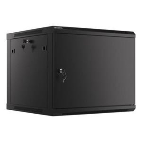 LANBERG RACK CABINET 19” WALL-MOUNT 9U/600X600 FOR SELF-ASSEMBLY WITH METAL DOOR BLACK   (FLAT PACK)