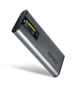 AXAGON EEM2-SD2 USB-C 10Gbps - M.2 NVMe & SATA SSD kovový DISPLAY box, bezšroubkový