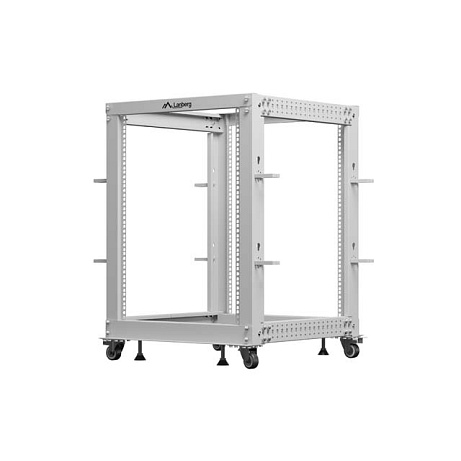 LANBERG OTEVŘENÝ RACK 19" 15U 600X600-1100 NASTAVITELNÝ ŠEDÝ