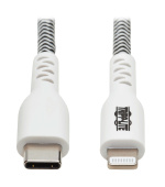 Kabel USB-C 2.0 / Lightning, s LED diodou, MFi, (Samec/Samec), odolný kabel, 3.05m