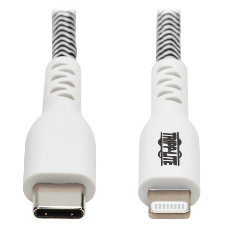 Kabel USB-C 2.0 / Lightning, s LED diodou, MFi, (Samec/Samec), odolný kabel, 3.05m
