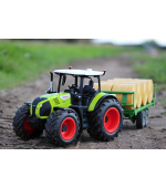 RC traktor ARION CLAAS 1/16 s valníkem s balíky slámy