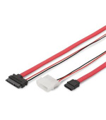 Digitus Připojovací kabel SATA, SATA13pin - typ L + napájení F / F, 0,5 m, přímý, Slimline, SATA II / III, re