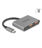 Delock 3portový USB hub 10 Gb/s s USB Type-C na 1 x USB Type-C + 2 x USB Type-A