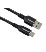 PremiumCord kabel USB-C - USB 3.0 A (USB 3.2 generation 1, 3A, 5Gbit/s) bavlněný oplet a hliníkové konektory 1,5m