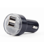 Gembird 2x USB nabíječka do auta 2,1A, černá