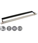 19" modulární neosazený high-density patch panel Solarix 24 portů 0,5U SX24HDM-0-STP-SL-UNI