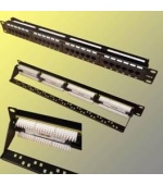 Patch panel 24p.Cat6 UTP s vyvázáním, černý