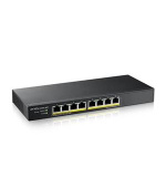Zyxel GS1915-8EP, 8-port GbE PoE Smart hybrid mode Switch, standalone or NebulaFlex Cloud, 60 Watt 802.3at, desktop, fanless