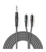 Nedis COTH23300GY30 - Stereofonní Audio Kabel | 6,35mm Zástrčka – 2x RCA Zástrčka | 3 m | Šedá barva