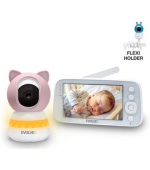 EVOLVEO Baby Monitor N5 - Set videochůvičky s 360° dohledem, obousměrnou komunikací a ukolébavkami, růžová
