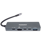 PremiumCord adaptér USB-C na HDMI+USB A+USB C+PD