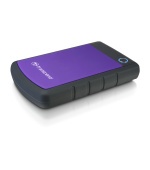 TRANSCEND 4TB StoreJet 25H3P, 2.5”, USB 3.0 (3.1 Gen 1) Externí Anti-Shock disk, tenký profil, černo/fialový