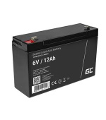 Green Cell AGM VRLA 6V 12Ah maintenance-free battery for the alarm system, cash register, toys