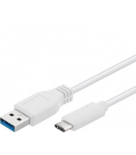 PremiumCord USB-C/male - USB 3.0 A/Male, bílý, 2m