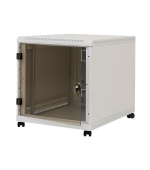 19" kontejnerový rack 12U,hl.80cm, nosn.200kg, př. i zad.dveře perforace, černý