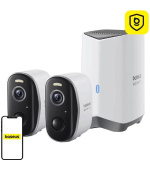 Baseus Venkovní kamera Security N1 Plus 2K (sada 2ks+centrální stanice) bílá