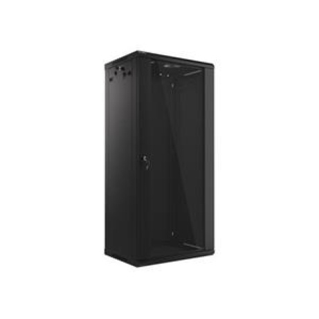 LANBERG RACKOVÁ SKŘÍŇ 19" NÁSTĚNNÁ 27U/600X450 (v rozloženém stavu) S PROSKLENÝMI DVEŘMI ČERNÁ  V2