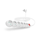 CONNECT IT prodlužovací kabel 230 V, 6 zásuvek, 5 m, s vypínačem (bílý)
