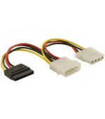 Delock Power Adapter Molex 4-pin samec na SATA 15-pin + Molex 4 pin samice